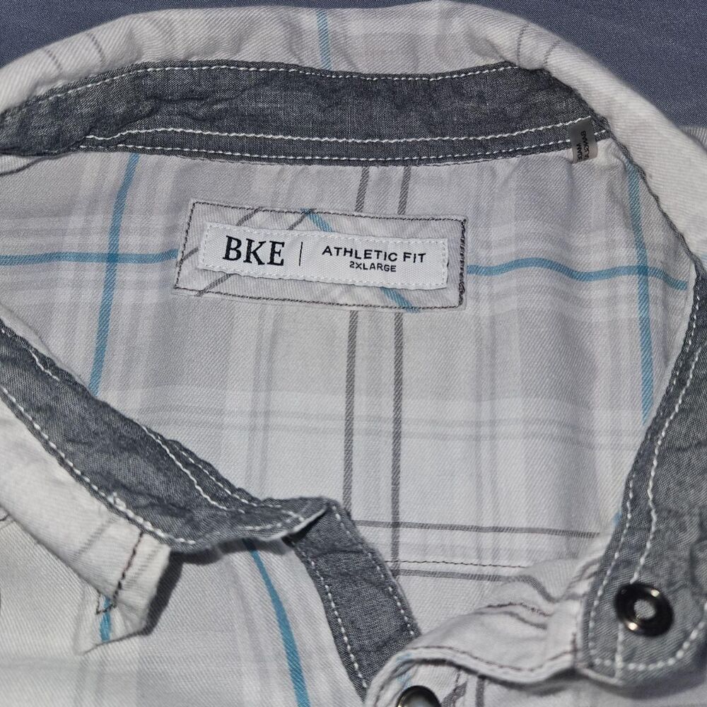 Bke Men's Blue and Grey Shirt